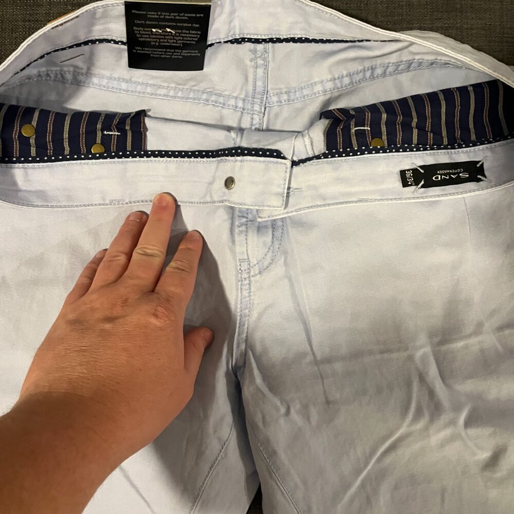 Sand Copenhagen -  Light Blue Jeans New With Tags. Lightweight $200+ Retail - Picture 6 of 7